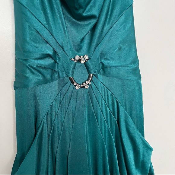 BCBGMaxAzria Teal Gown size XS - Picture 4 of 9